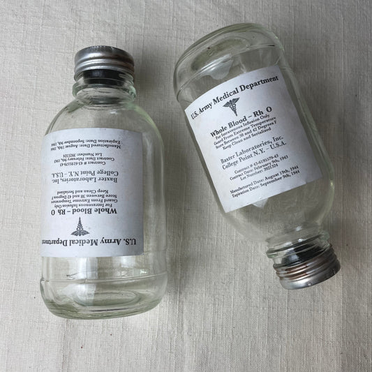 WWII U.S. Army Blood Transfusion Bottle