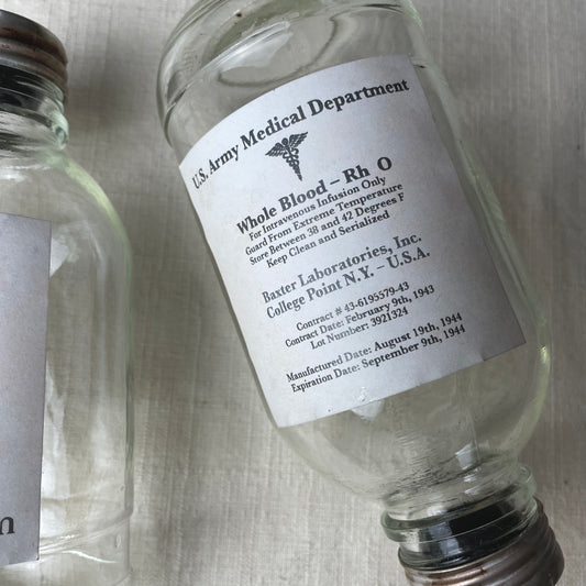 WWII U.S. Army Blood Transfusion Bottle