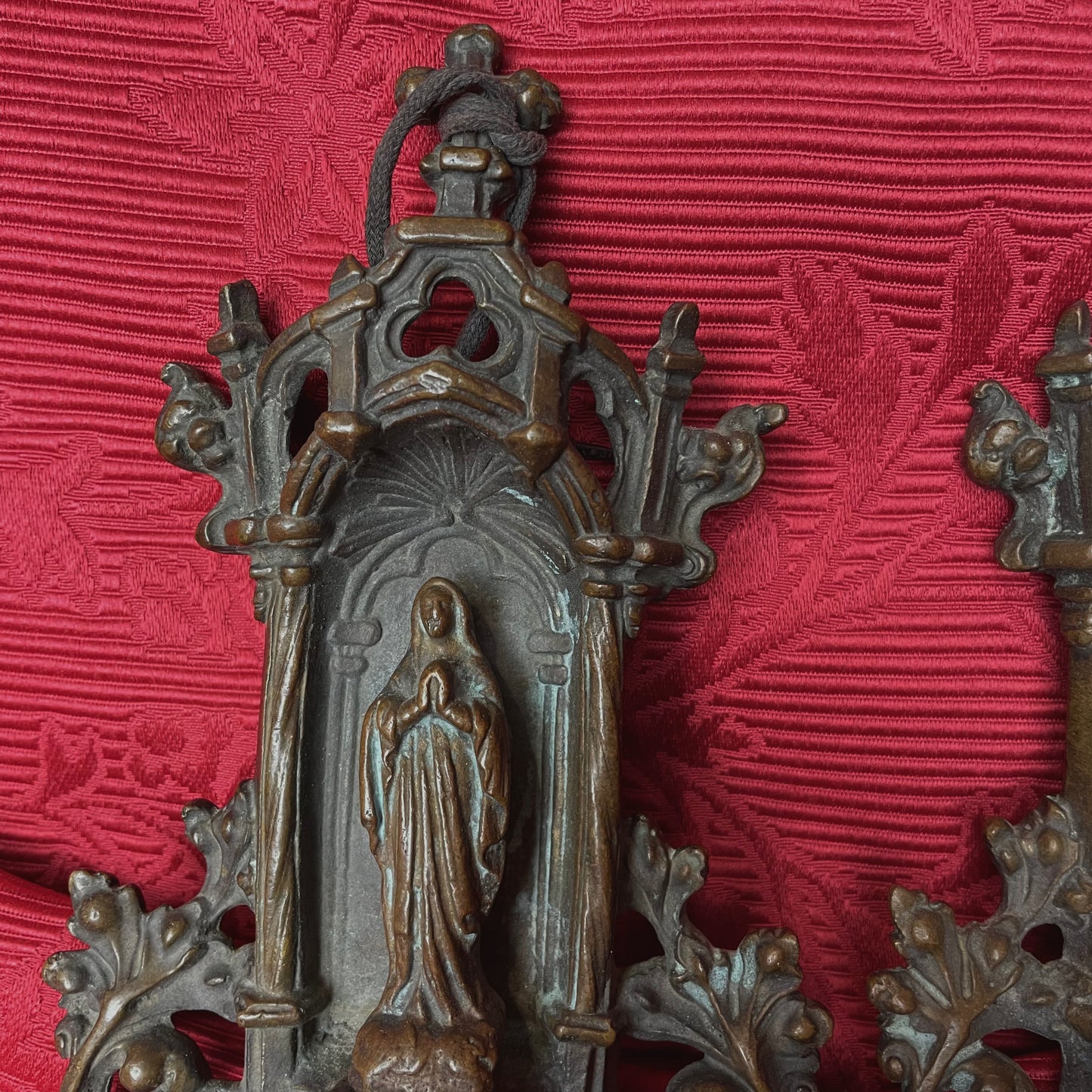 Antique Bronze Holy Water Font Set