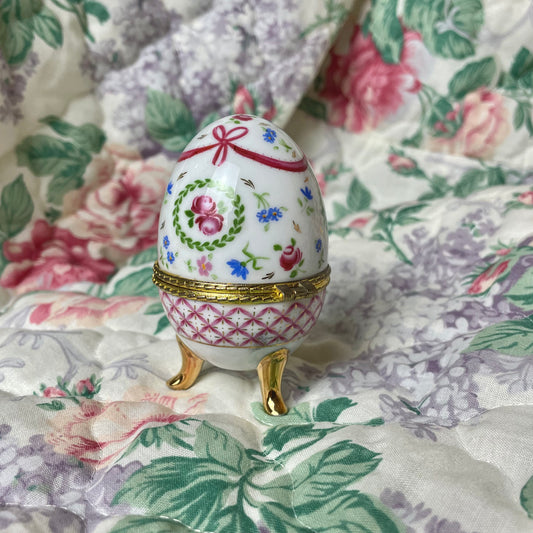 Vintage Porcelain Trinket Egg Box