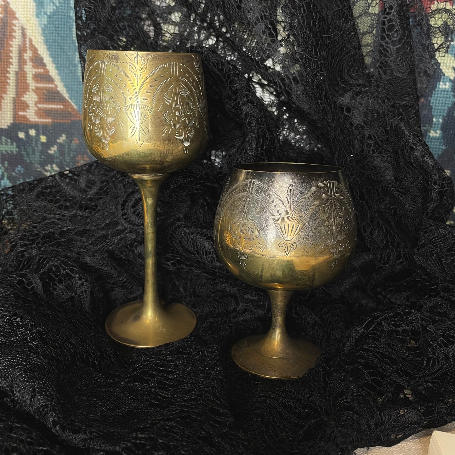 1970s Brass Cups Set
