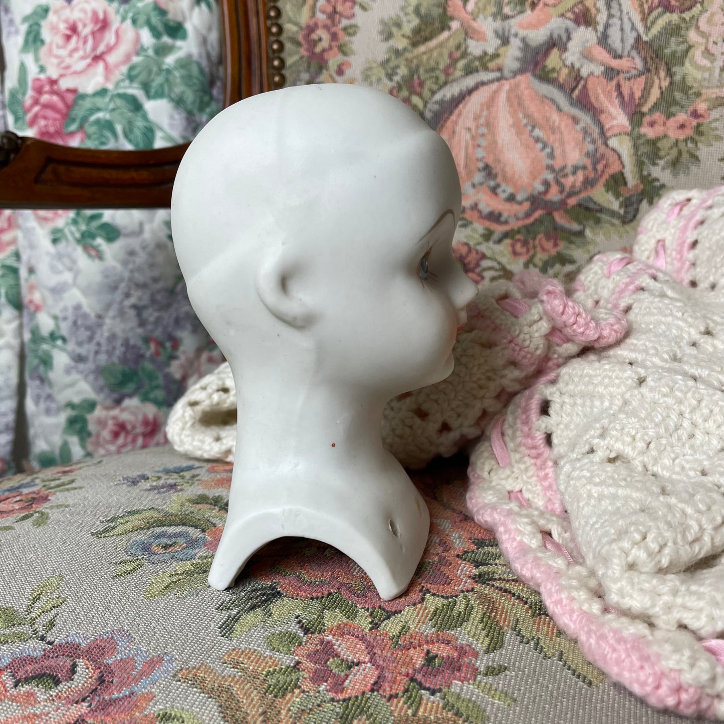 Vintage Biscuit Porcelain Doll Head