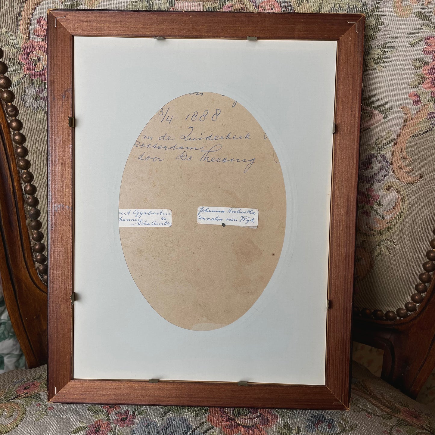 1888 Framed Portrait with Notes