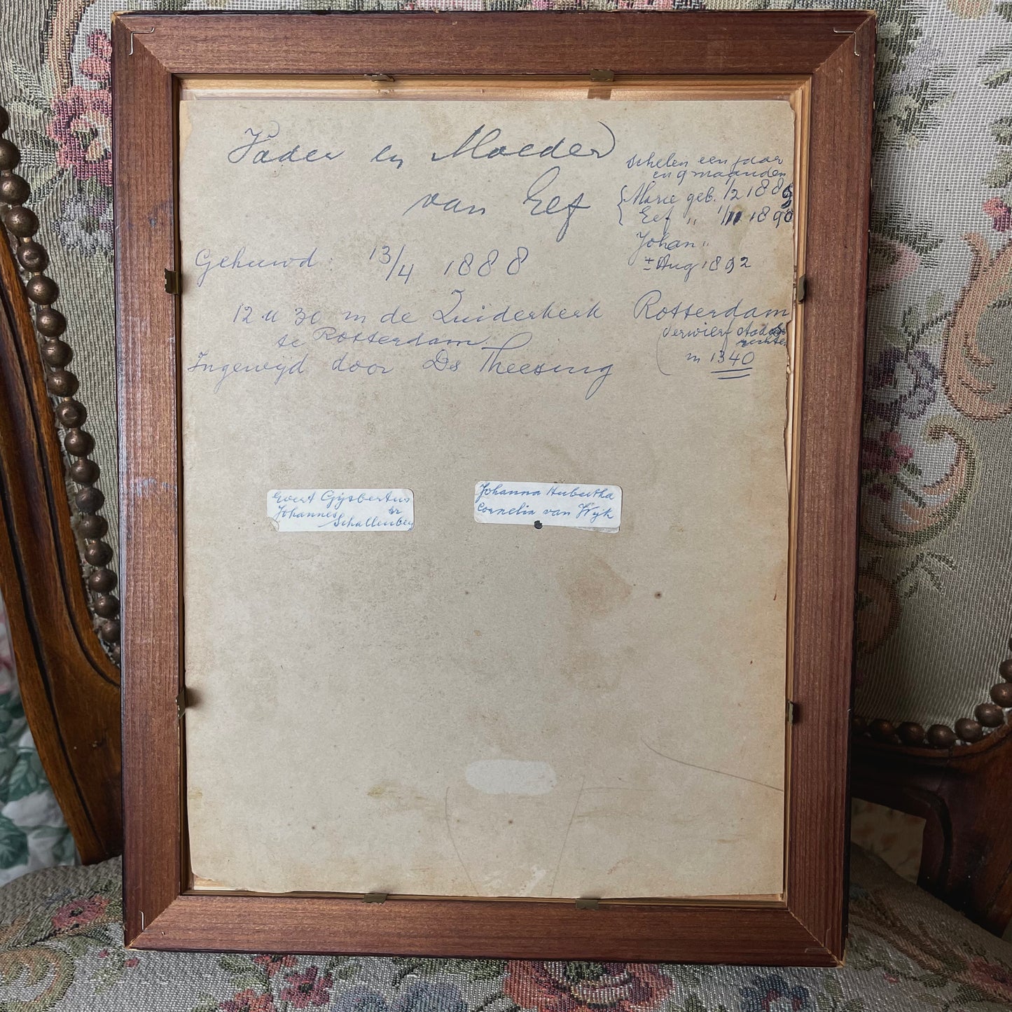 1888 Framed Portrait with Notes