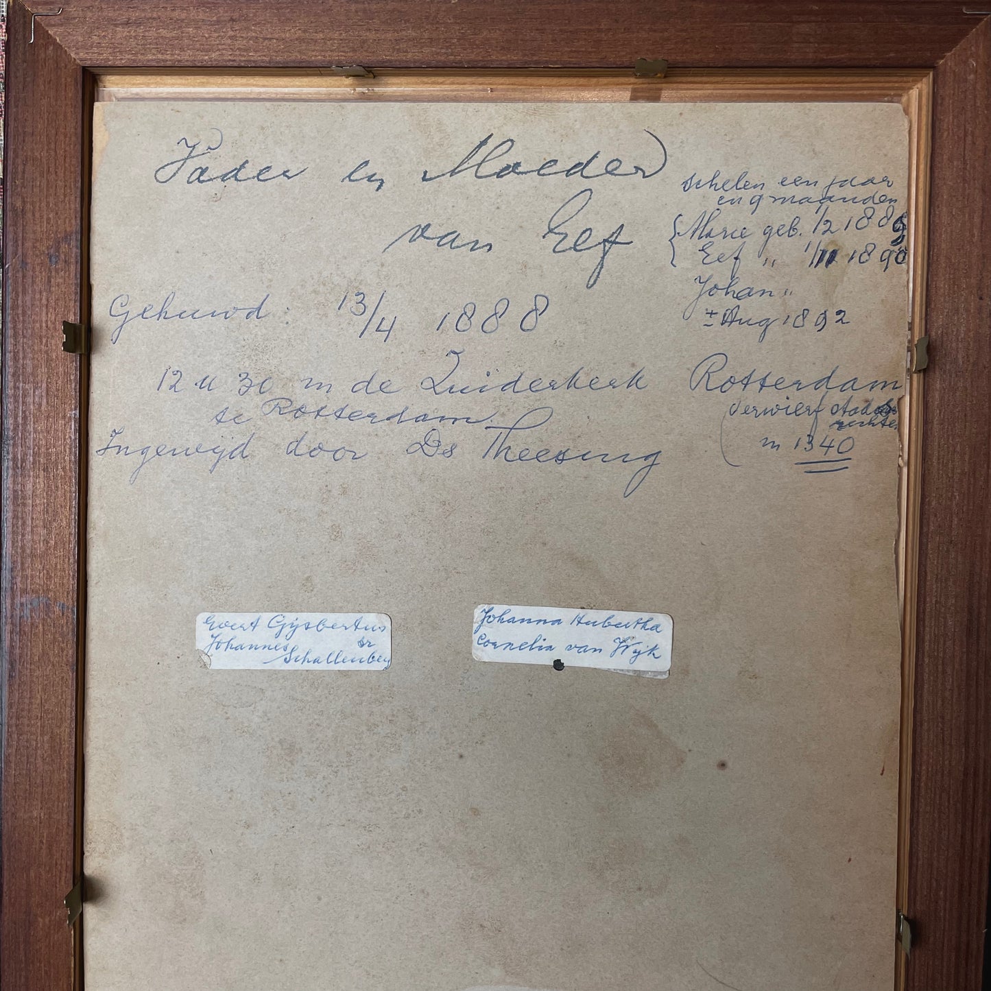 1888 Framed Portrait with Notes