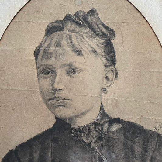 Victorian Frame with Charcoal Drawing