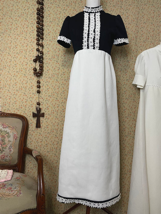 Medieval Revival Black and White Dress