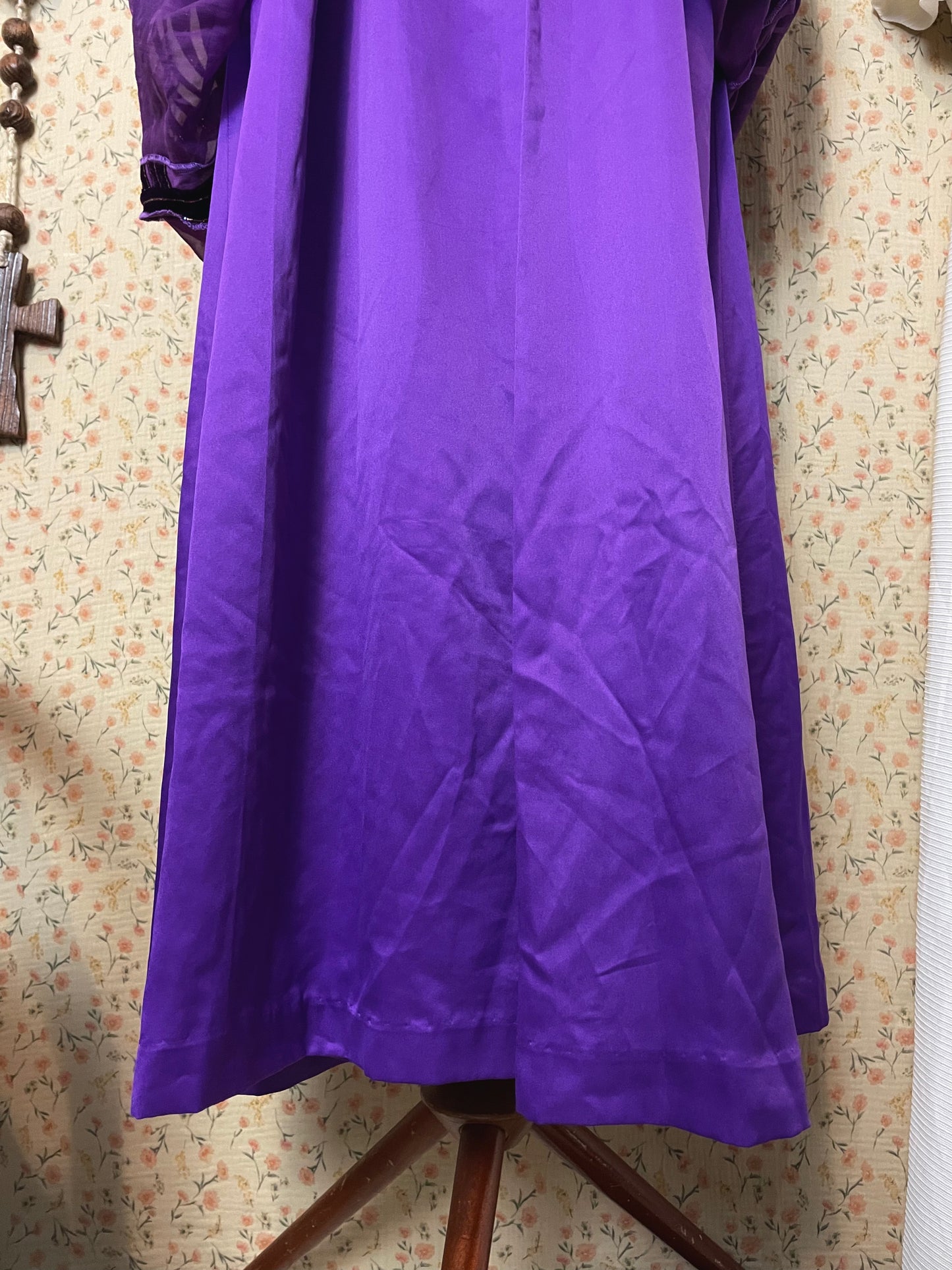 1970s Purple Glitter Medieval Dress
