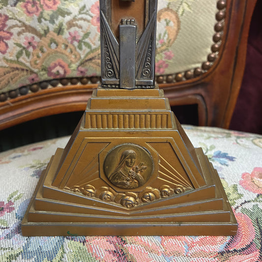 Art Deco Crucifix with Saint Therese