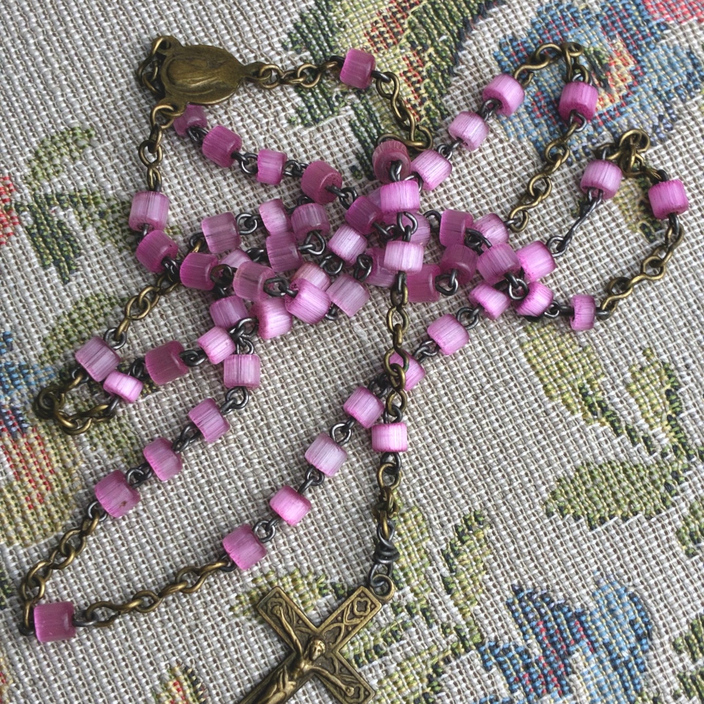 Pink Glass Rosary