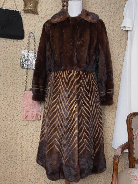 1970s Mink Chevron Coat
