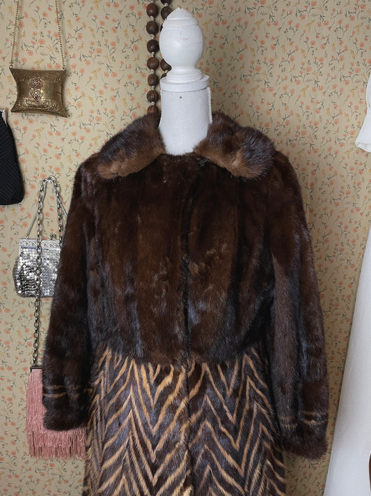 1970s Mink Chevron Coat