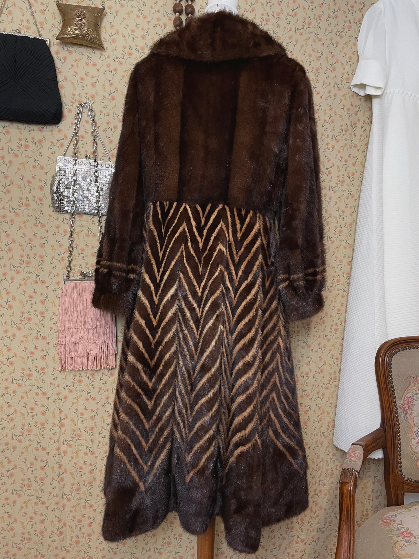 1970s Mink Chevron Coat