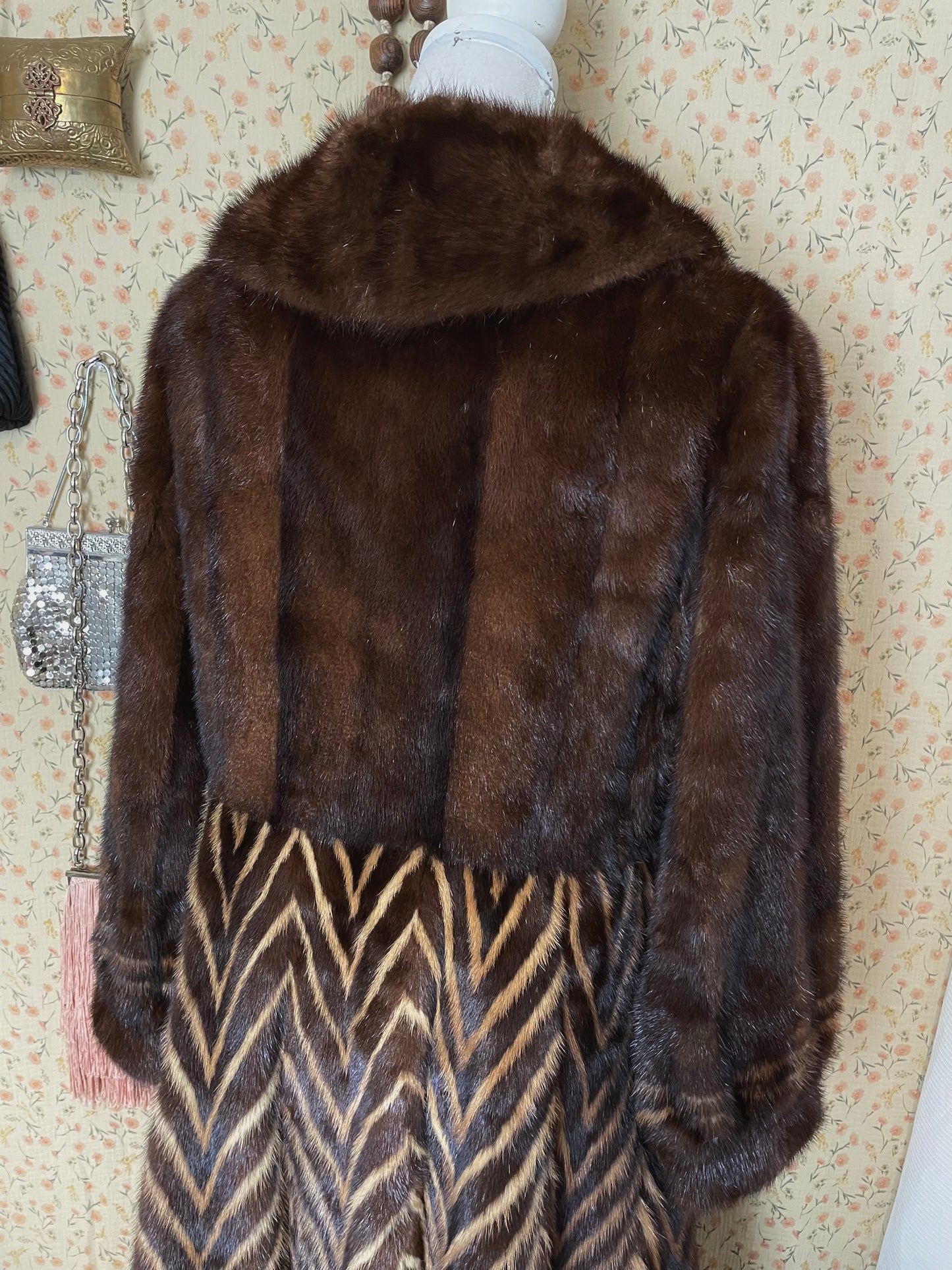 1970s Mink Chevron Coat