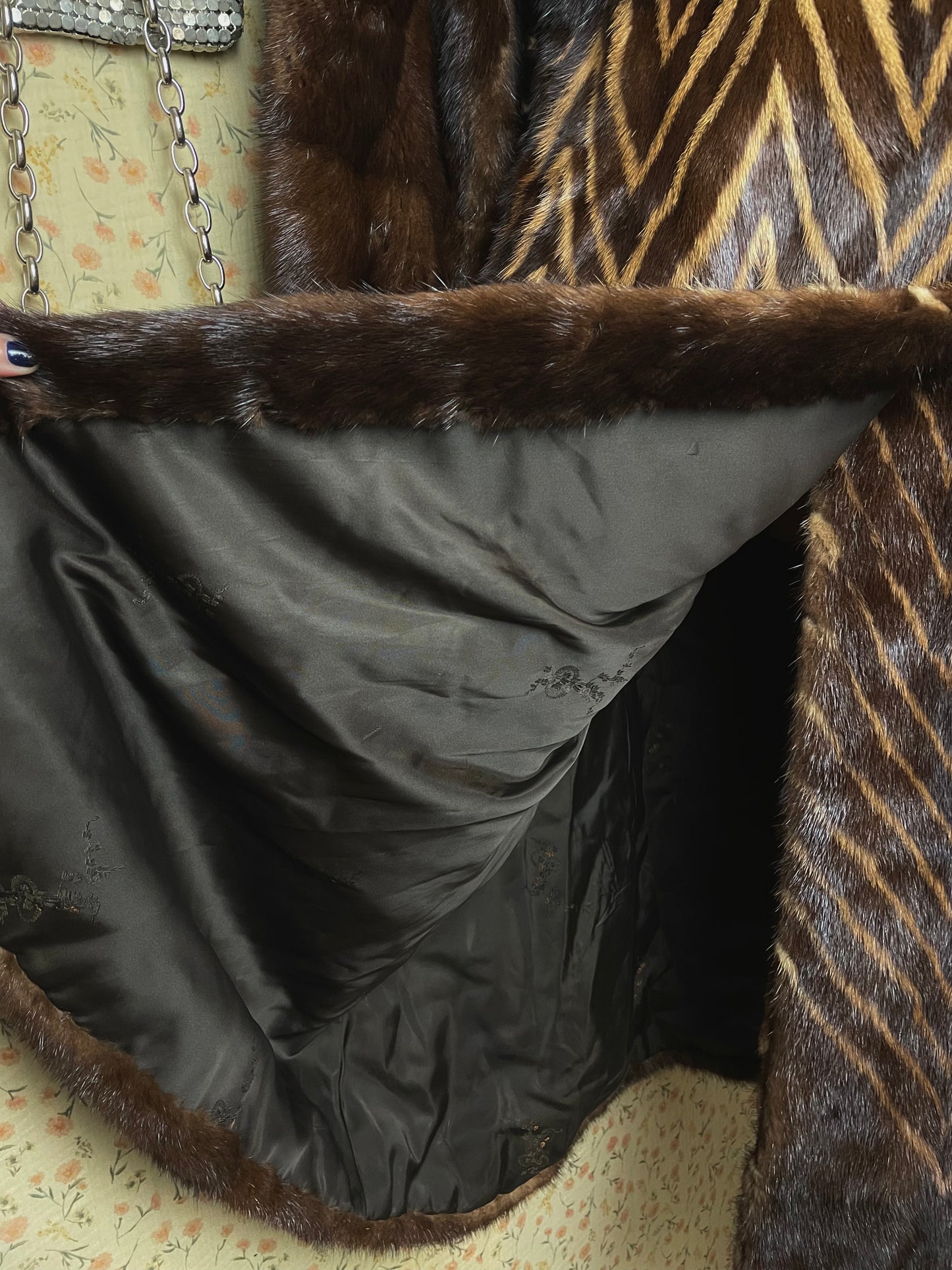 1970s Mink Chevron Coat