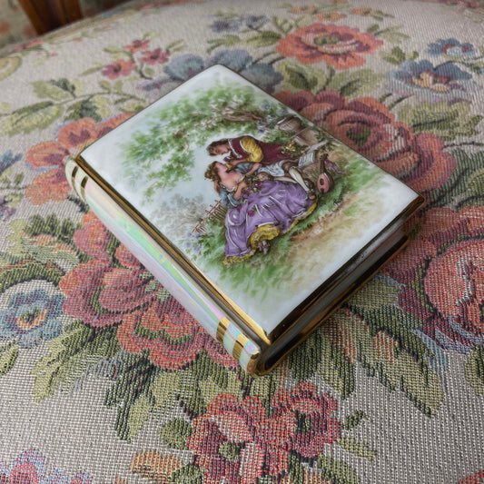 Limoges Porcelain Trinket Book Box