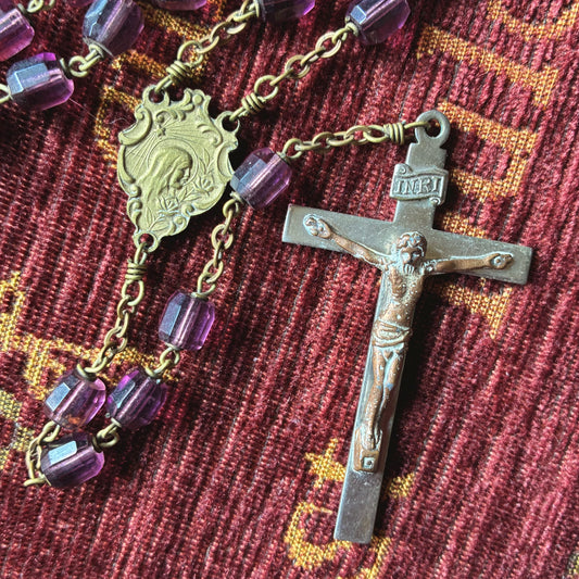 Purple Glass Rosary