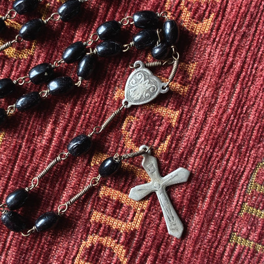 Black Rosary with Spaces