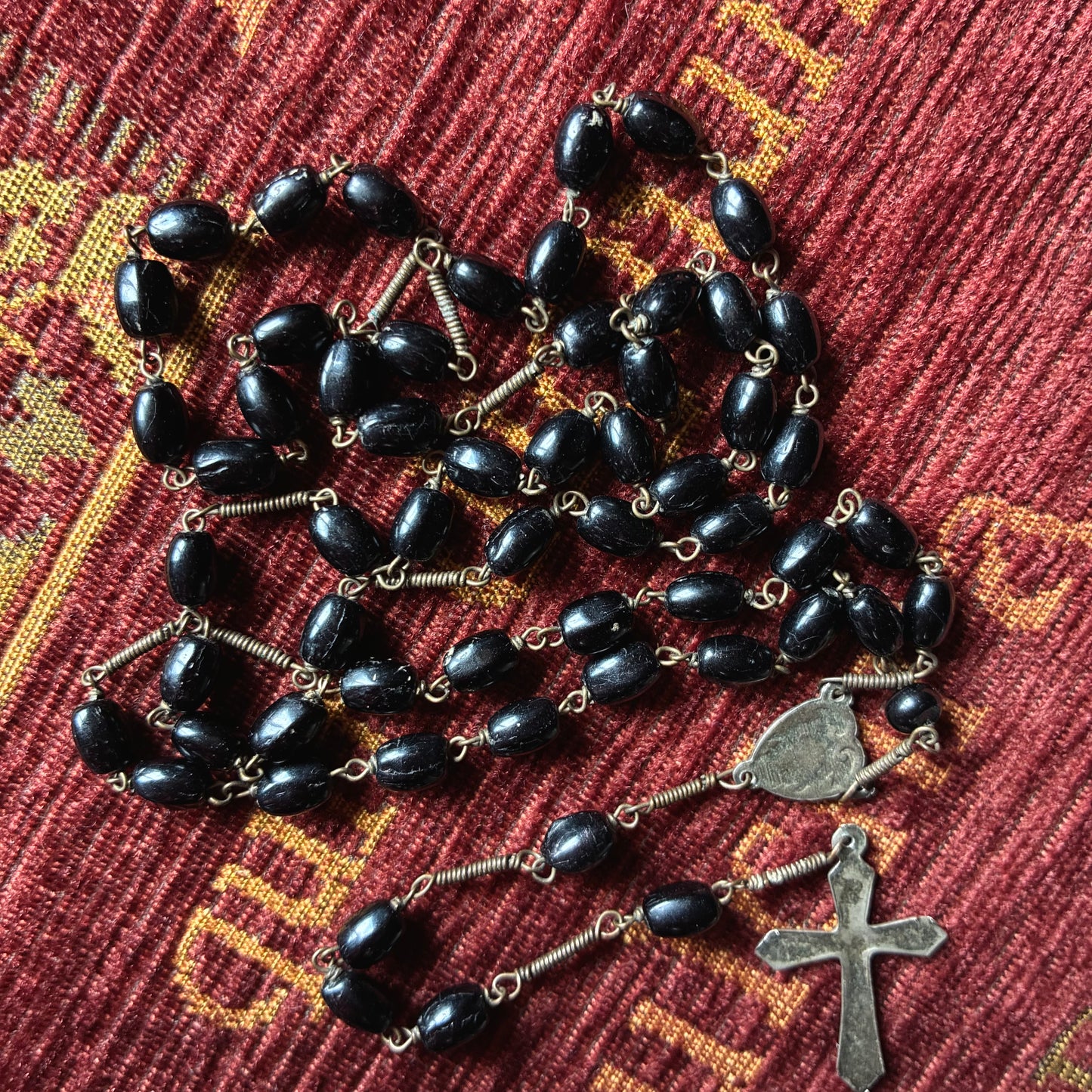 Black Rosary with Spaces