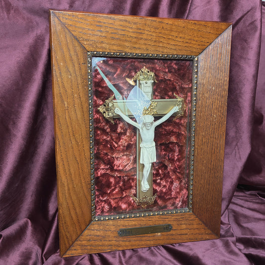 Framed Convex Glass Crucifix
