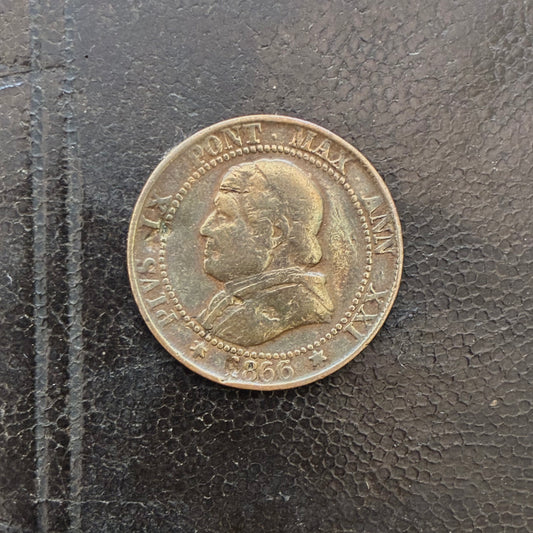 Vatican Coin Pope Pius IX 1866