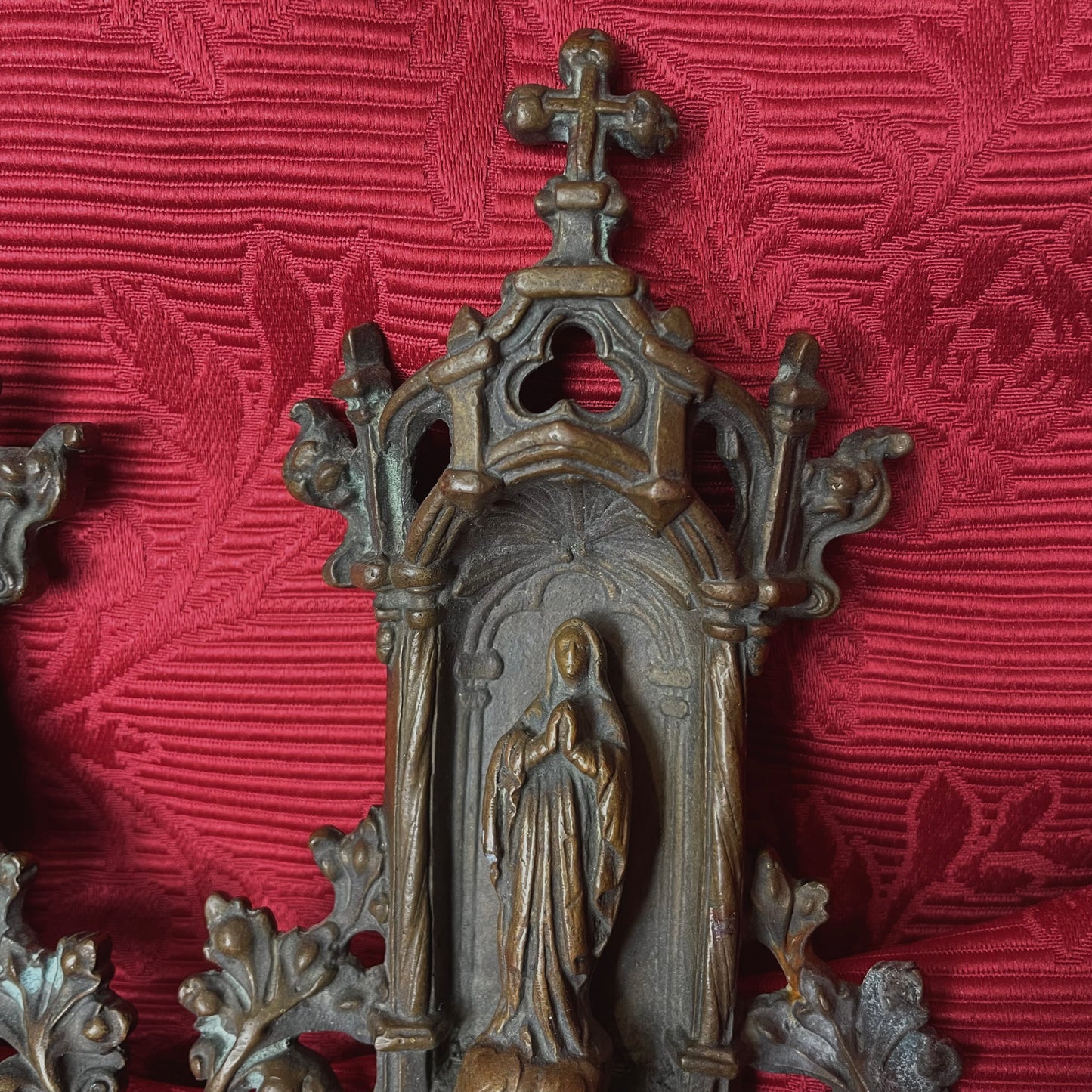 Antique Bronze Holy Water Font Set
