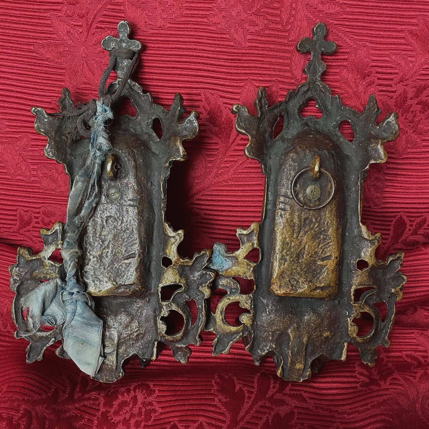 Antique Bronze Holy Water Font Set