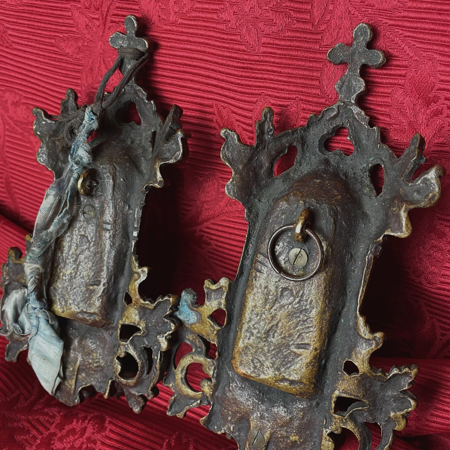 Antique Bronze Holy Water Font Set