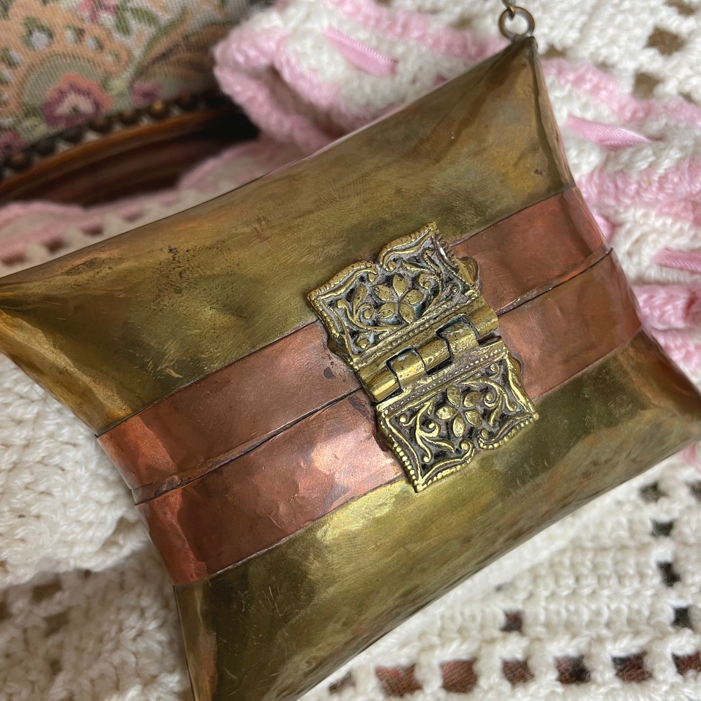 Vintage Brass Pillow Purse