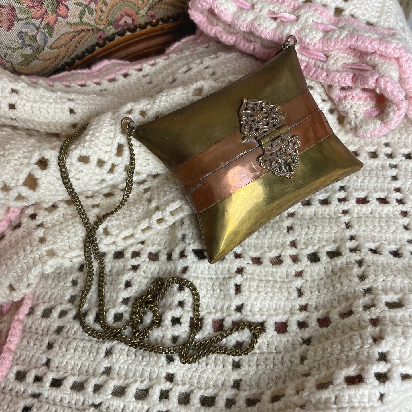 Vintage Brass Pillow Purse