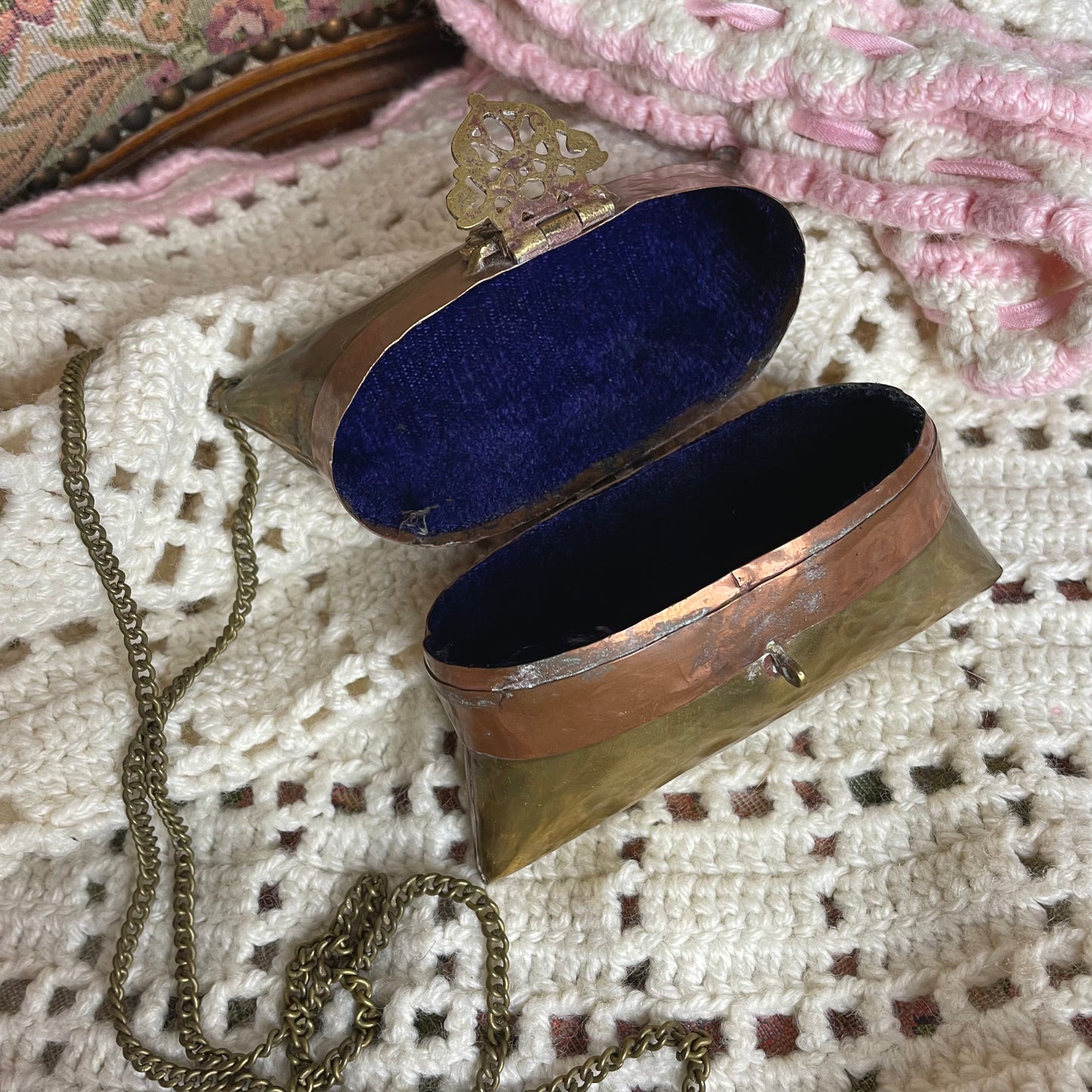 Vintage Brass Pillow Purse
