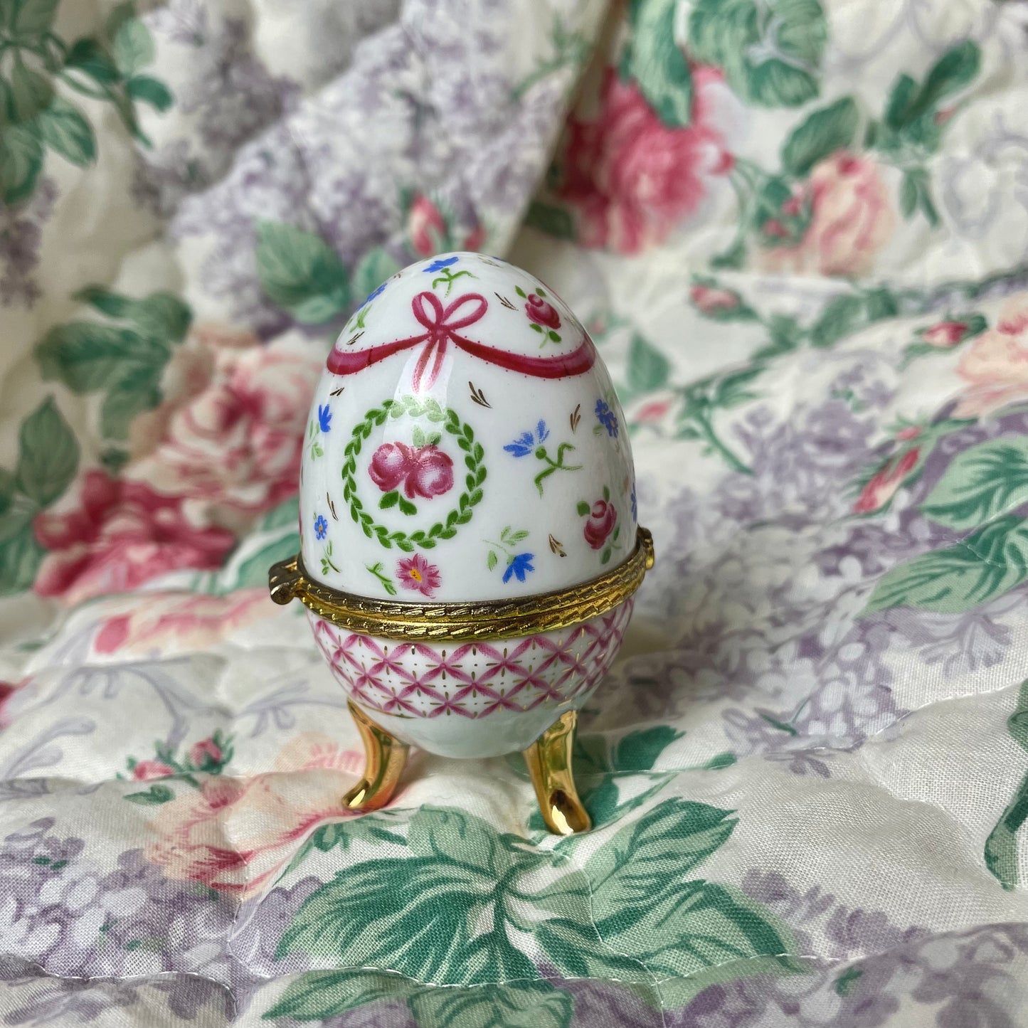 Vintage Porcelain Trinket Egg Box