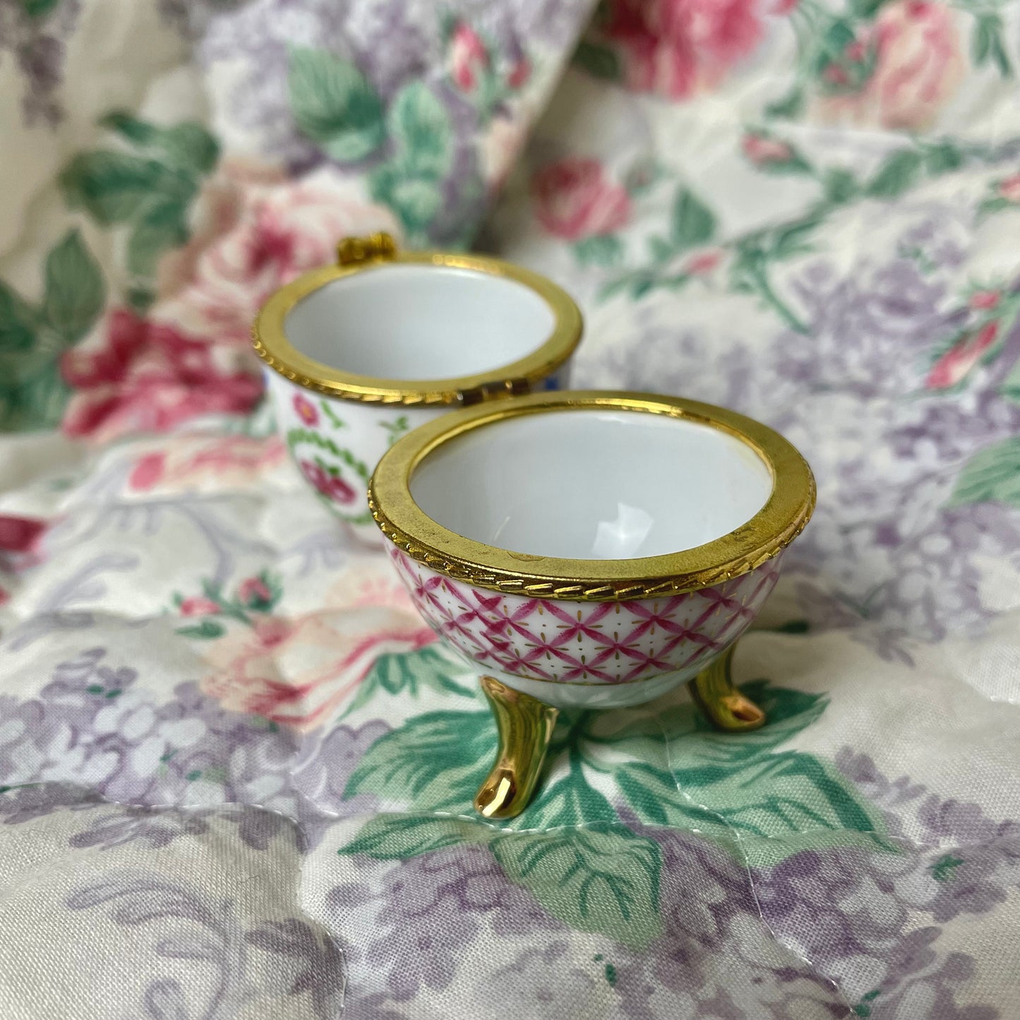 Vintage Porcelain Trinket Egg Box