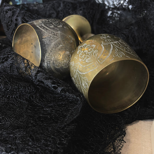 1970s Brass Cups Set