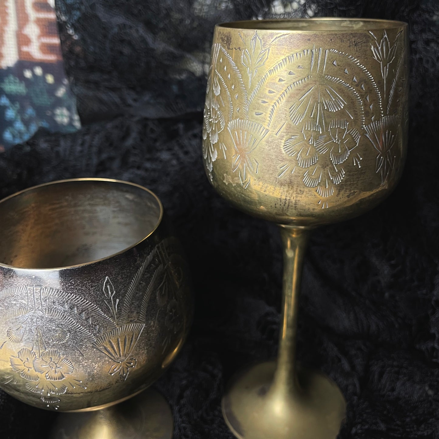1970s Brass Cups Set