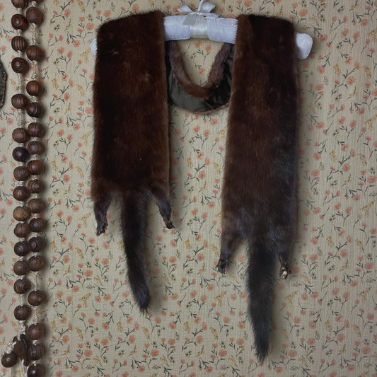 Vintage Mink Scarf with Lining