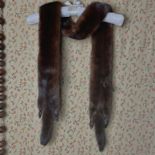 Vintage Mink Scarf with Diamond Knot Closure