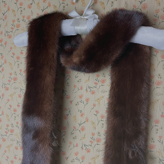 Vintage Mink Scarf with Diamond Knot Closure