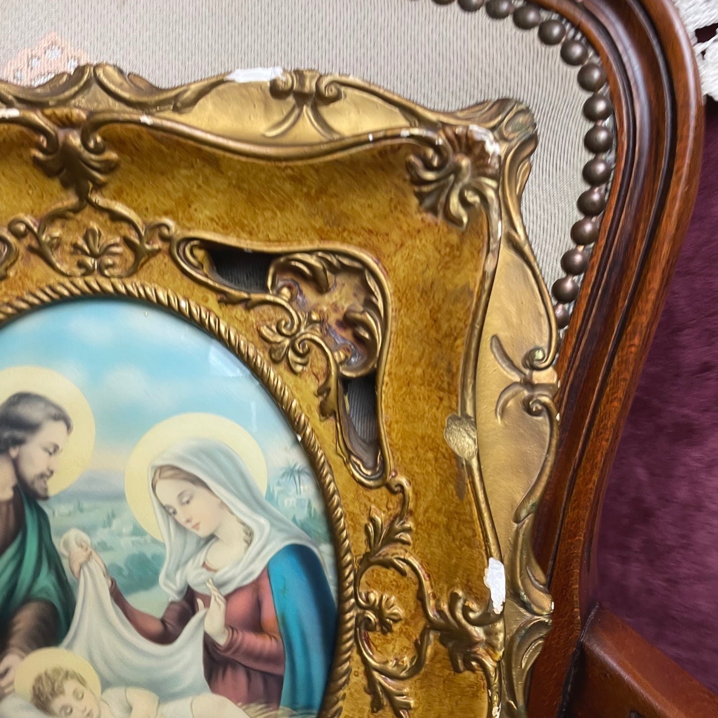 Frame Holy Family Glass Art