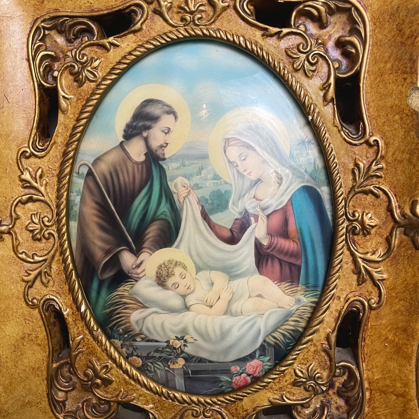 Frame Holy Family Glass Art