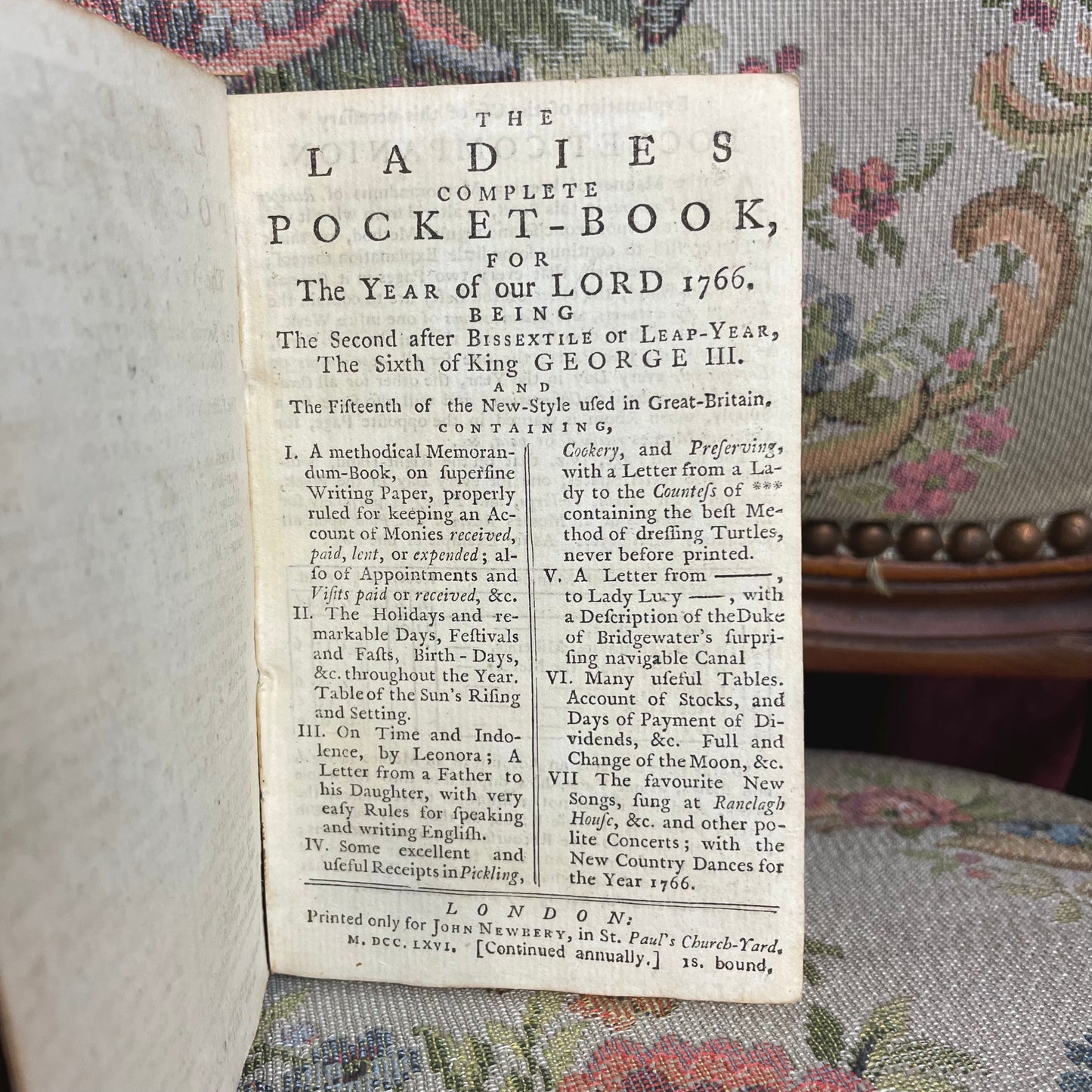 Pocketbook for Ladies 1766