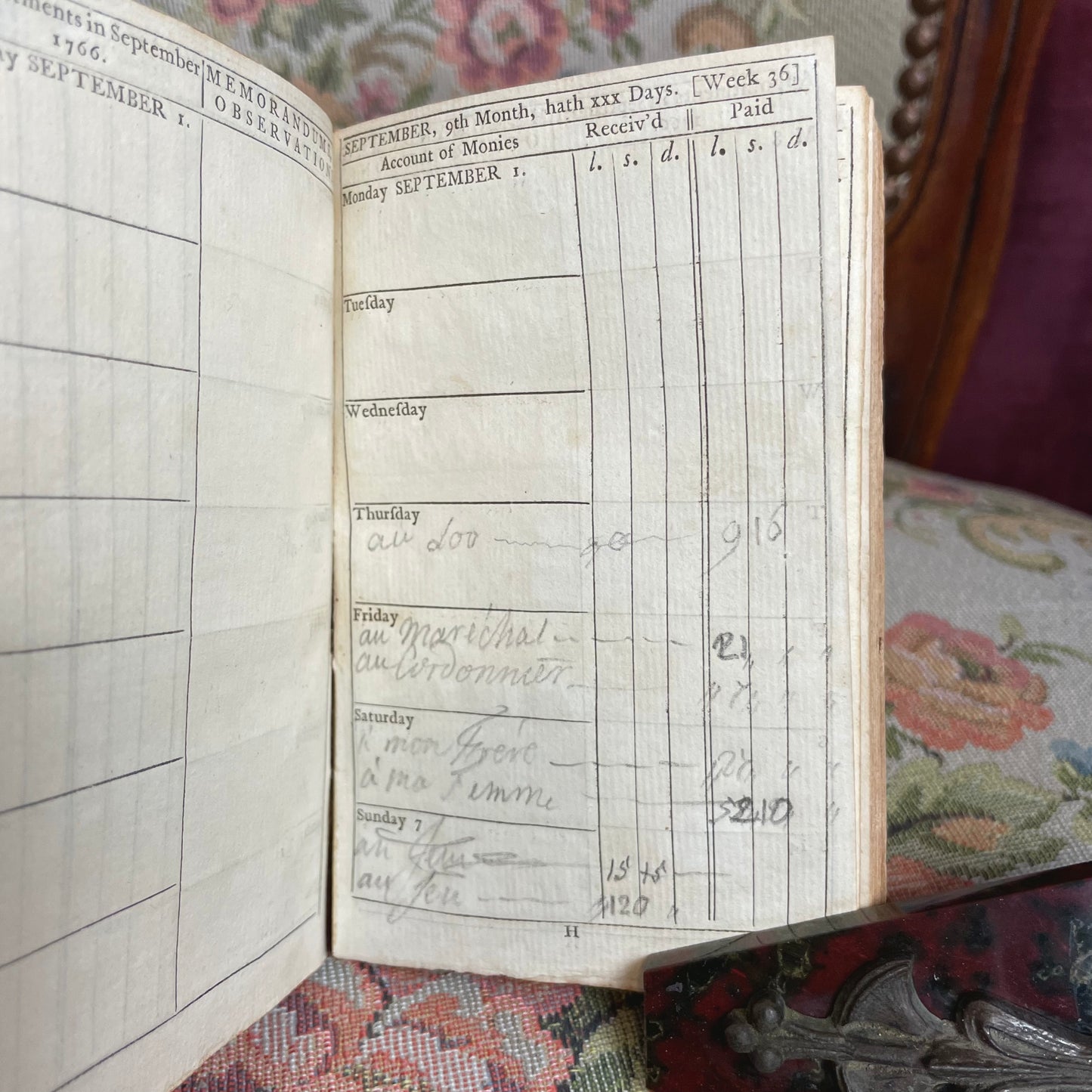 Pocketbook for Ladies 1766