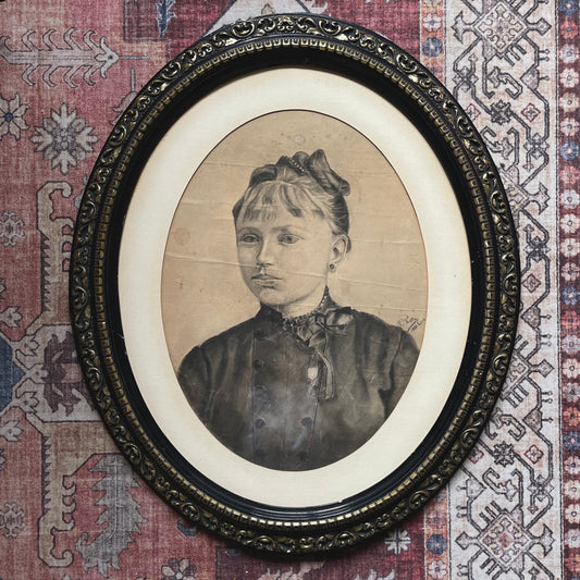Victorian Frame with Charcoal Drawing