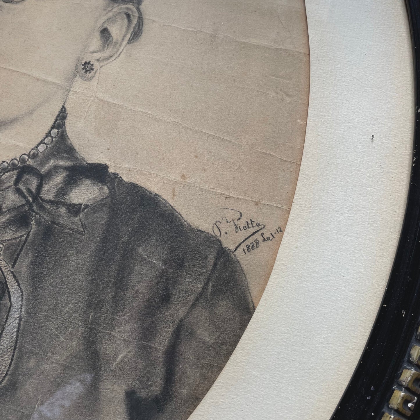 Victorian Frame with Charcoal Drawing