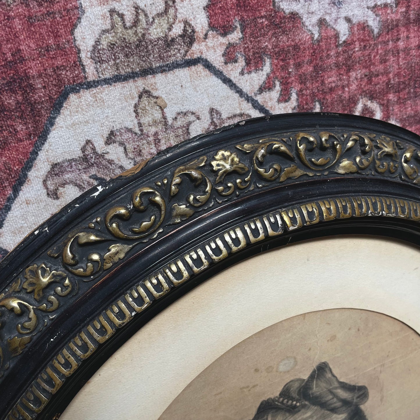 Victorian Frame with Charcoal Drawing