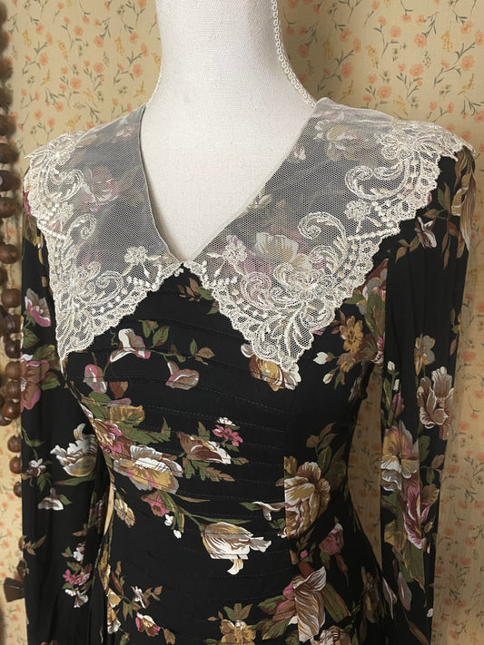 1970s Act I NY Lace Collar Dress