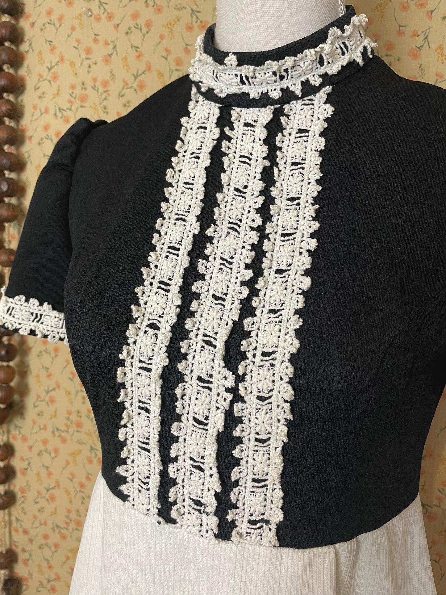 Medieval Revival Black and White Dress