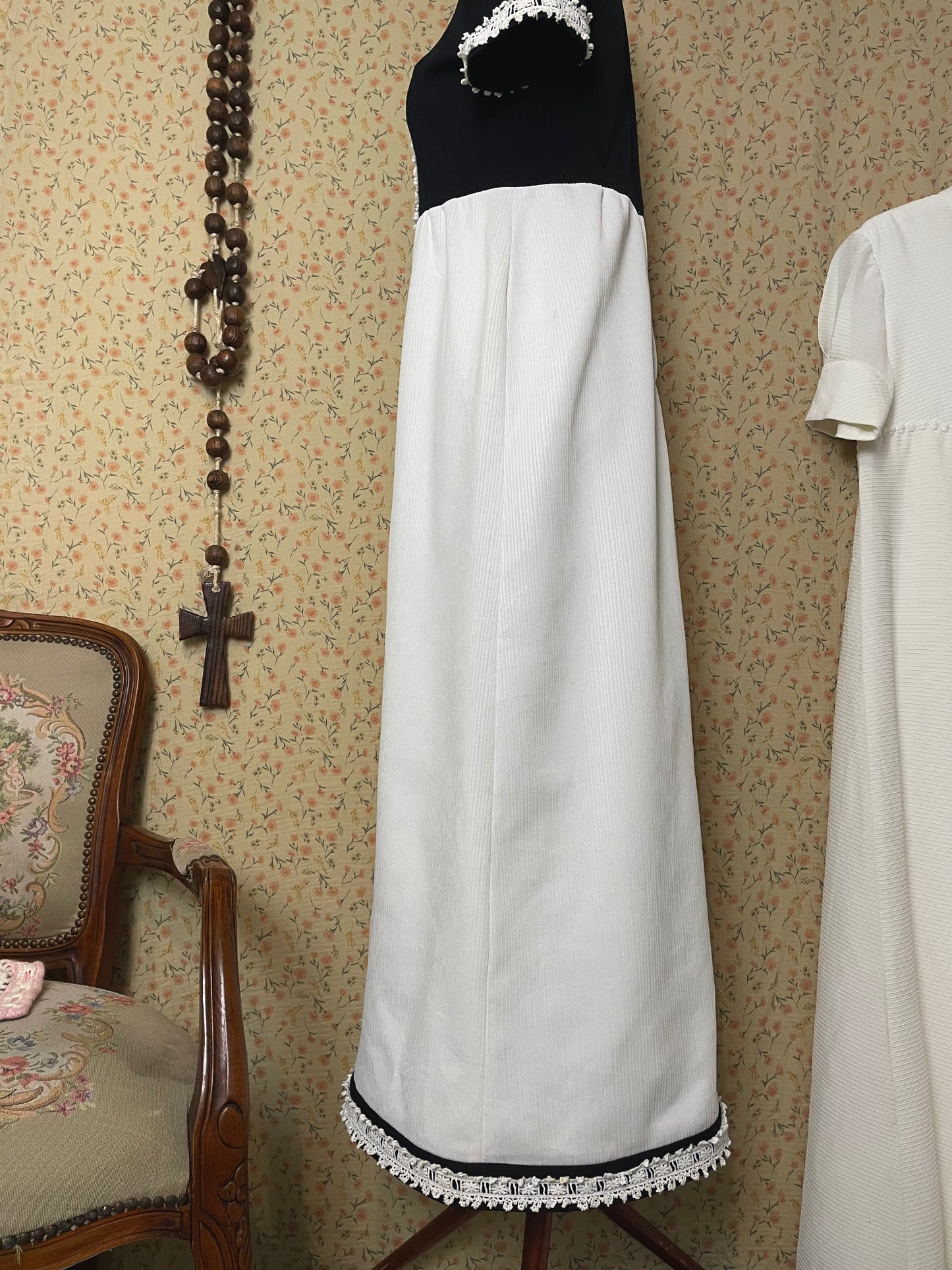 Medieval Revival Black and White Dress