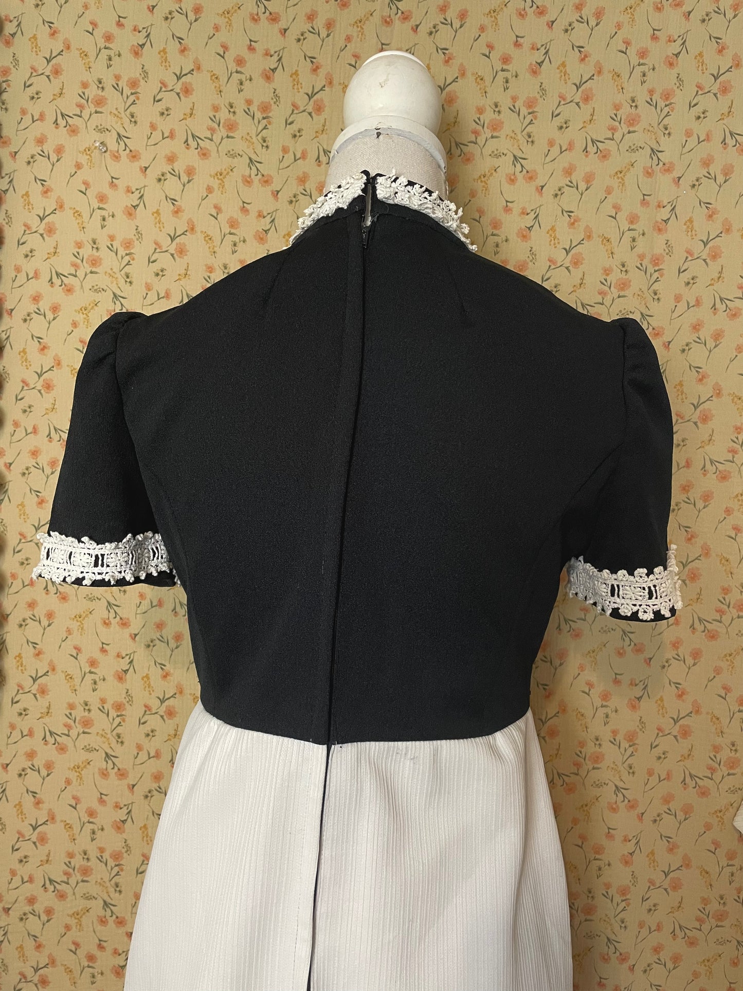 Medieval Revival Black and White Dress