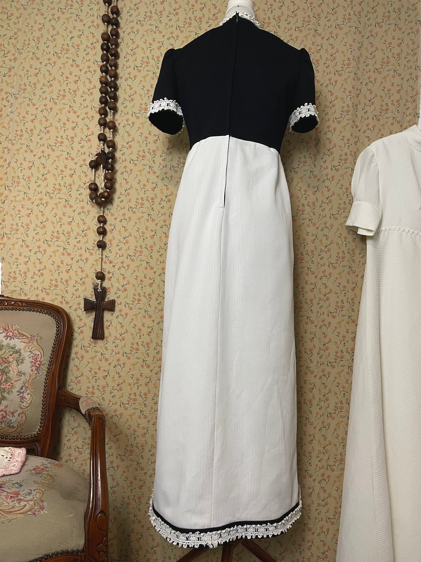 Medieval Revival Black and White Dress
